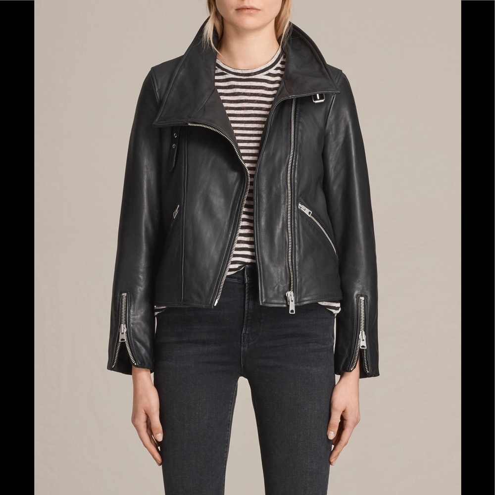 NWT AllSaints LEWIN Leather Biker Jacket